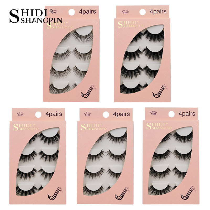 4 Pairs New 3D Mink Hair False Eyelashes DressNatural Thick Eyelashes