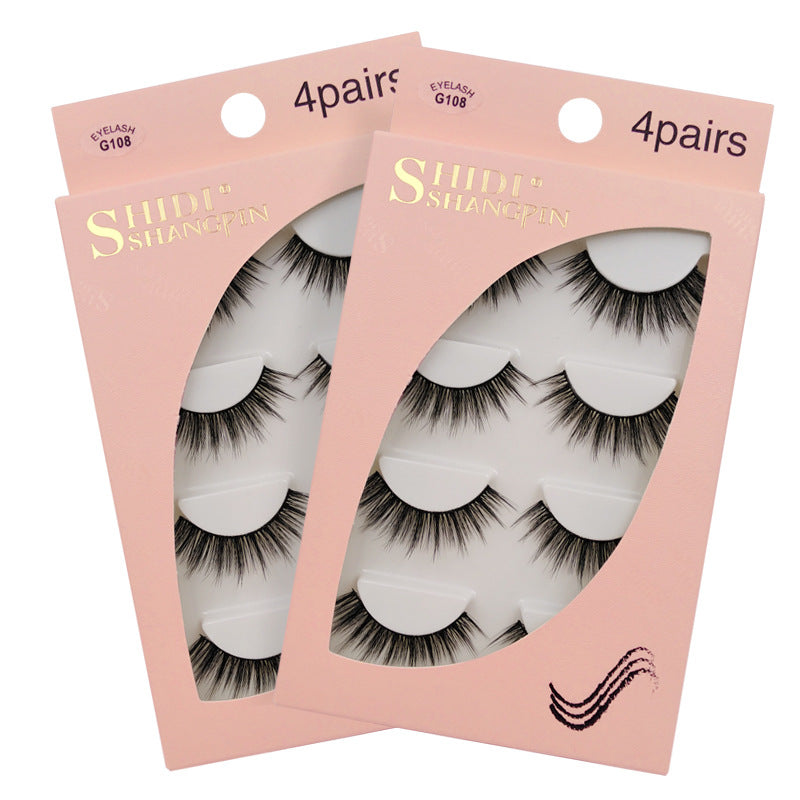 4 Pairs New 3D Mink Hair False Eyelashes DressNatural Thick Eyelashes