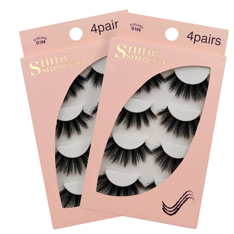 4 Pairs New 3D Mink Hair False Eyelashes DressNatural Thick Eyelashes