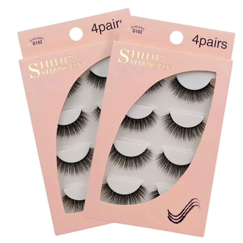 4 Pairs New 3D Mink Hair False Eyelashes DressNatural Thick Eyelashes