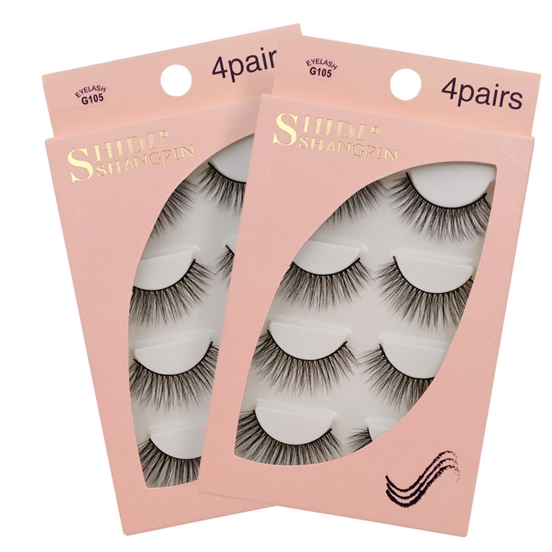 4 Pairs New 3D Mink Hair False Eyelashes DressNatural Thick Eyelashes