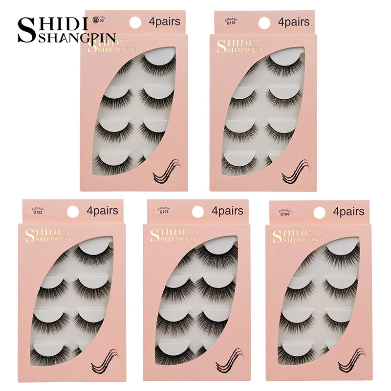 4 Pairs New 3D Mink Hair False Eyelashes DressNatural Thick Eyelashes