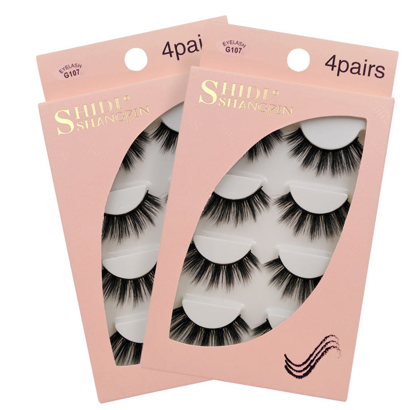 4 Pairs New 3D Mink Hair False Eyelashes DressNatural Thick Eyelashes