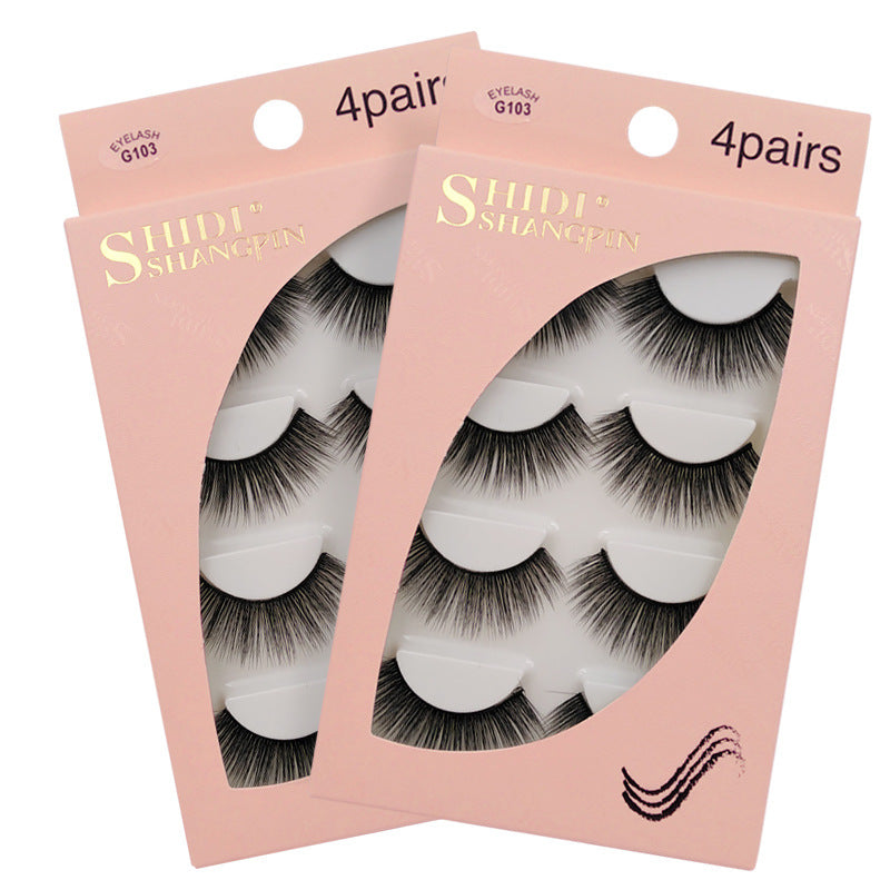 4 Pairs New 3D Mink Hair False Eyelashes DressNatural Thick Eyelashes