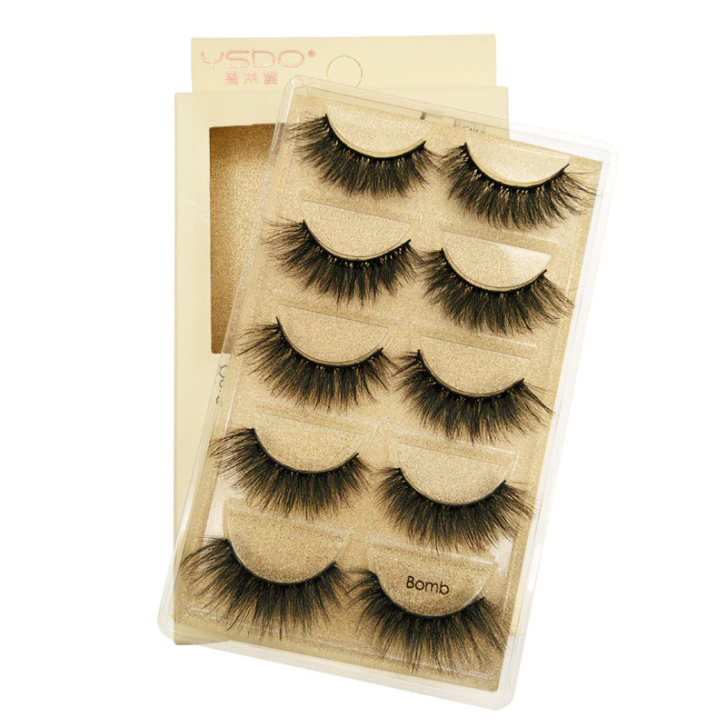 5 Pairs of New 3D mink fur soft false eyelashes natural slim eyelashes