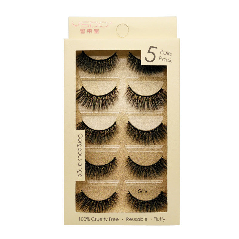 5 Pairs of New 3D mink fur soft false eyelashes natural slim eyelashes