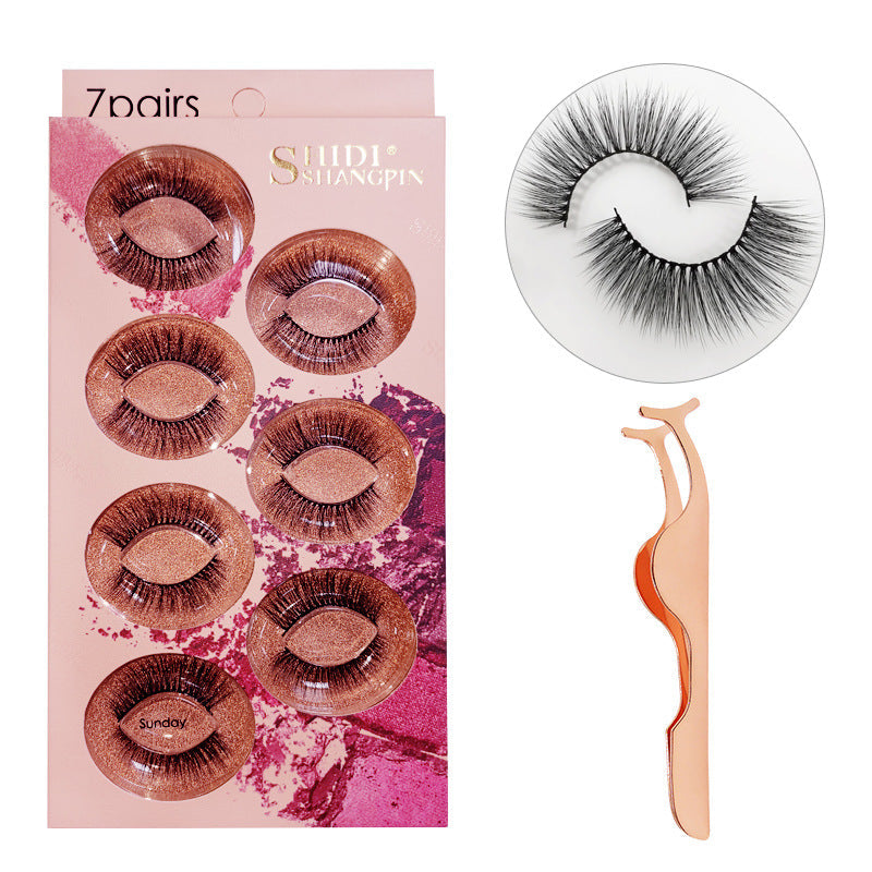 7 pairs 3D mink false eyelashes natural stereo eyelashes