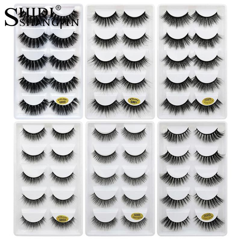 5 Pairs 3D Mink Hair False Eyelashes Natural Thick Eyelashes G800 Beauty Tool