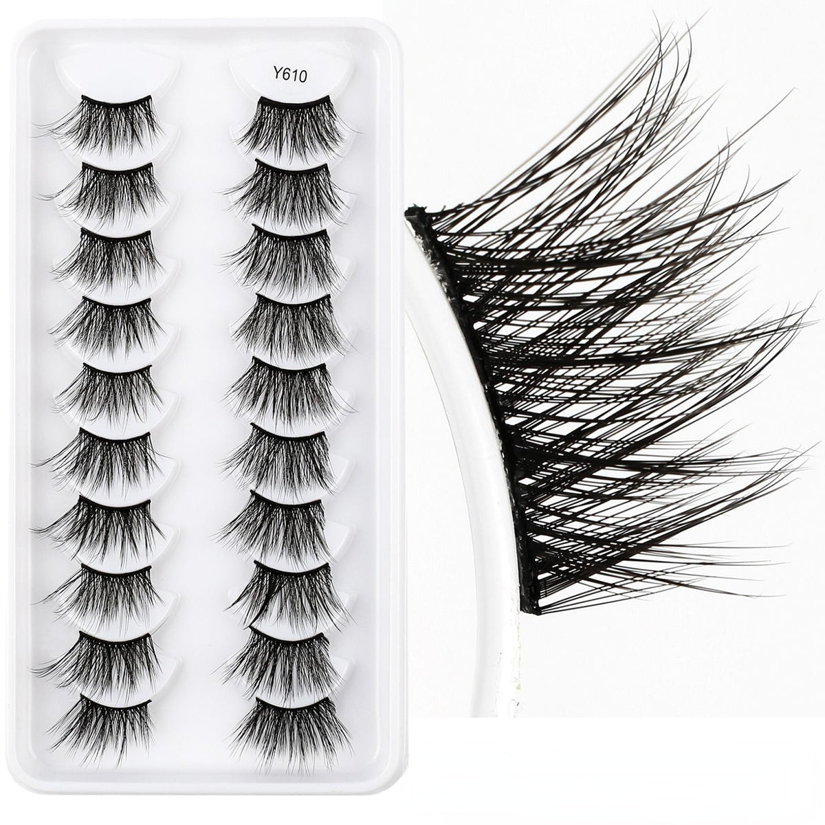 10 pairs 3D half false eyelashes naturally thick imitation sable hair half eyelashes