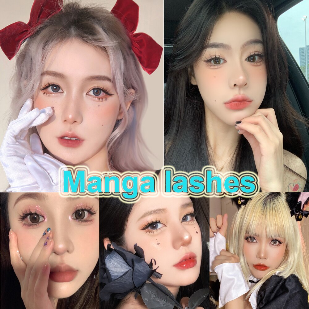 5 Pairs makeup 3D mink manga lashes faux cils korean natural fake eyelashes extenstion wimpern cosplay fluffy false eyelashes