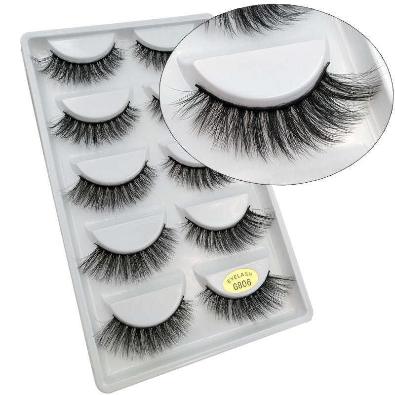 5 Pairs 3D Mink Hair False Eyelashes Natural Thick Eyelashes G800 Beauty Tool