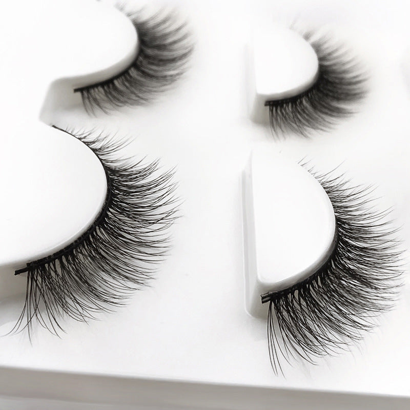 3 pairs 3D mink false eyelashes natural cross eyelashes