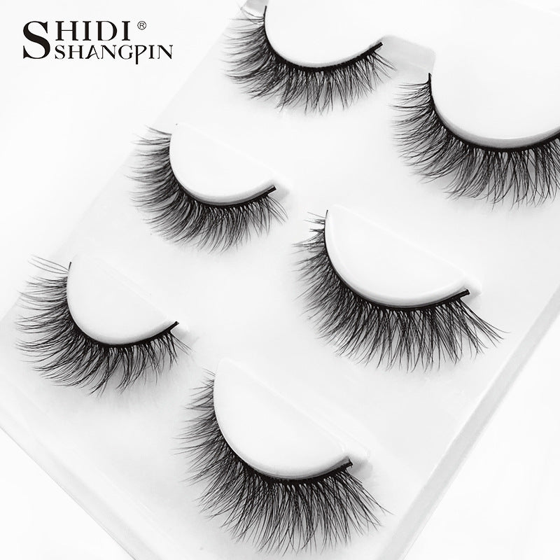 3 pairs 3D mink false eyelashes natural cross eyelashes