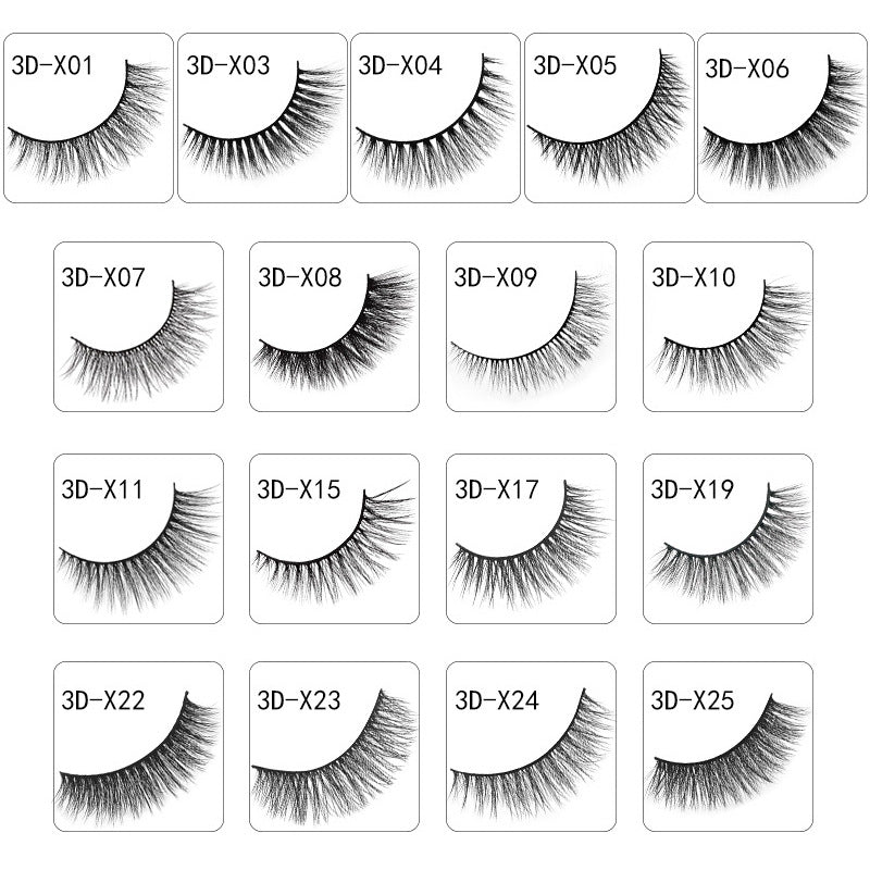 3 pairs 3D mink false eyelashes natural cross eyelashes