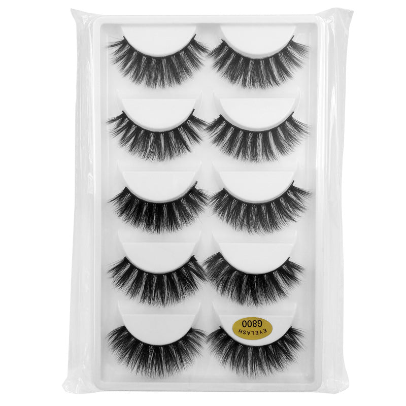 5 Pairs 3D Mink Hair False Eyelashes Natural Thick Eyelashes G800 Beauty Tool