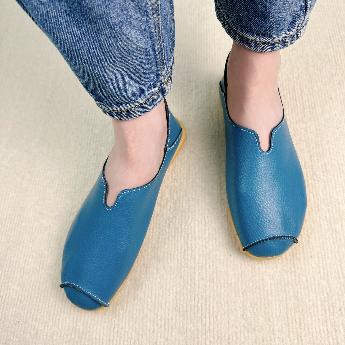 Joliejuly Casual flat heel cow tendon low top shoes