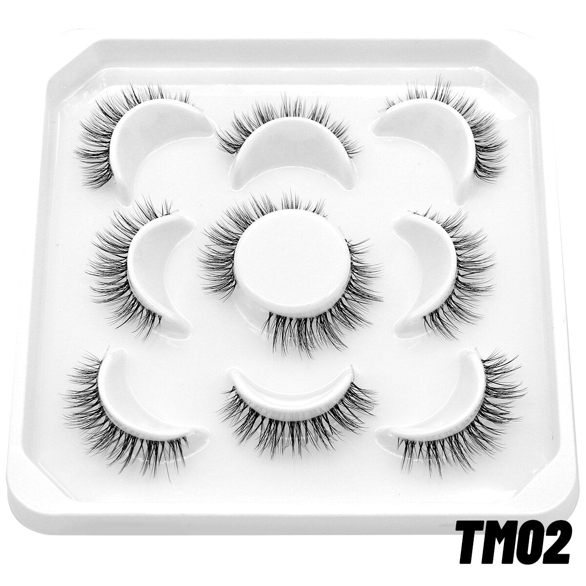 5 Pairs cosplay 3D Faux Mink Lashes Natural short Full Strip Lashes Clear Band Soft Natural Eyelashes Extension