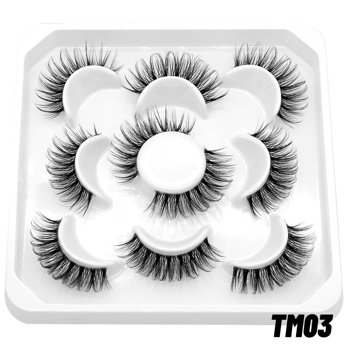 5 Pairs cosplay 3D Faux Mink Lashes Natural short Full Strip Lashes Clear Band Soft Natural Eyelashes Extension