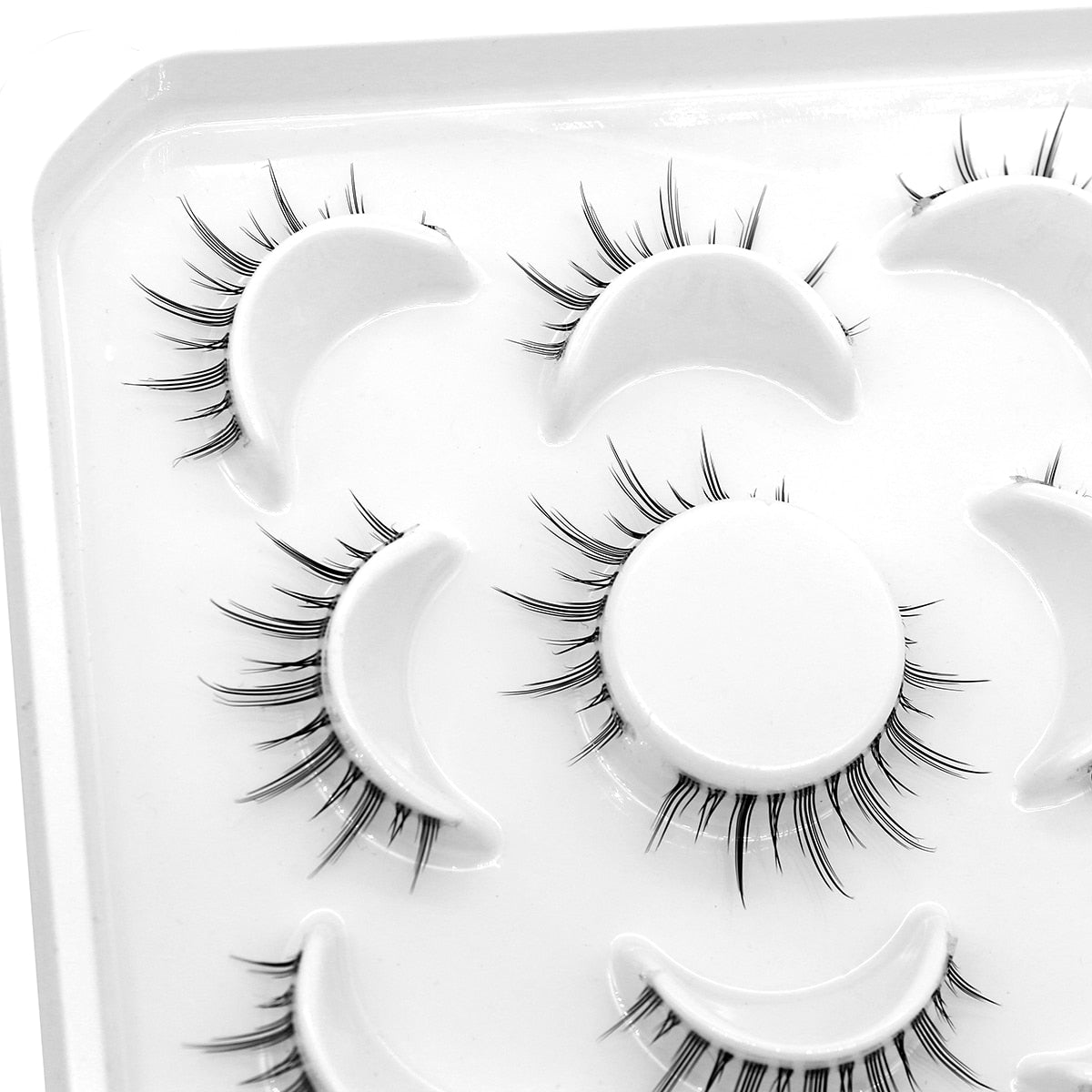 5 Pairs cosplay 3D Faux Mink Lashes Natural short Full Strip Lashes Clear Band Soft Natural Eyelashes Extension