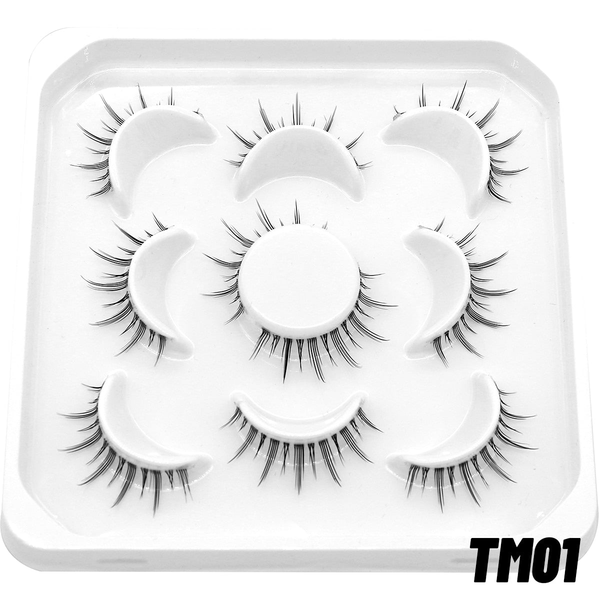 5 Pairs cosplay 3D Faux Mink Lashes Natural short Full Strip Lashes Clear Band Soft Natural Eyelashes Extension