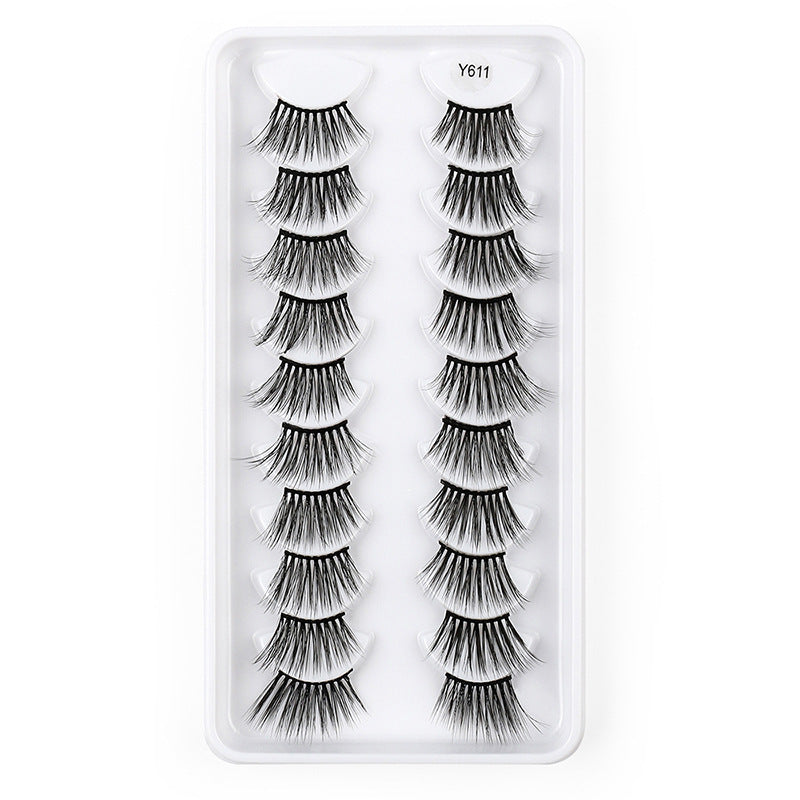 10 pairs 3D half false eyelashes naturally thick imitation sable hair half eyelashes