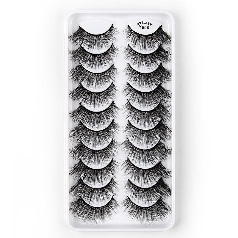 10 pairs of 3D cat eye false eyelashes natural thick fluffy eyelashes hot style