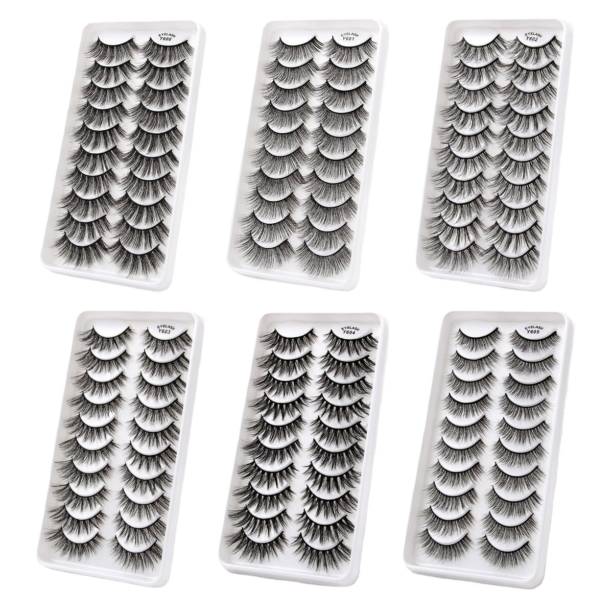 10 pairs of 3D cat eye false eyelashes natural thick fluffy eyelashes hot style