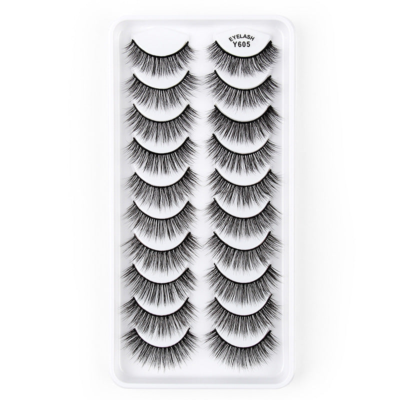 10 pairs of 3D cat eye false eyelashes natural thick fluffy eyelashes hot style