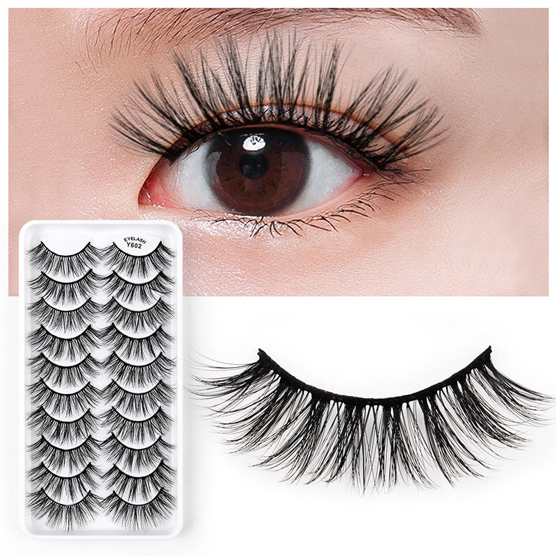 10 pairs of 3D cat eye false eyelashes natural thick fluffy eyelashes hot style