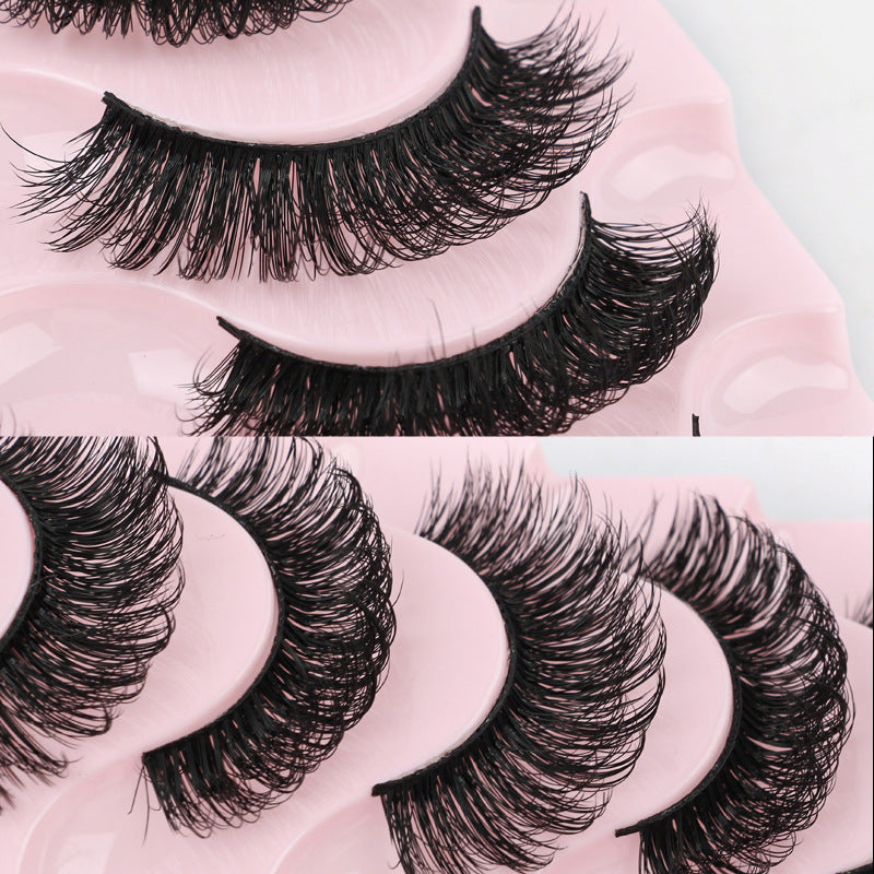 10 pairs of 7D curl natural thick false eyelashes DD large curvature eyelashes