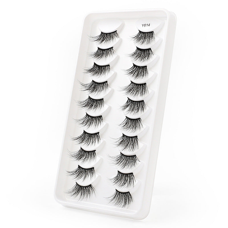 10 pairs 3D half false eyelashes naturally thick imitation sable hair half eyelashes