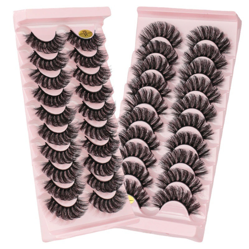 10 pairs of 7D curl natural thick false eyelashes DD large curvature eyelashes