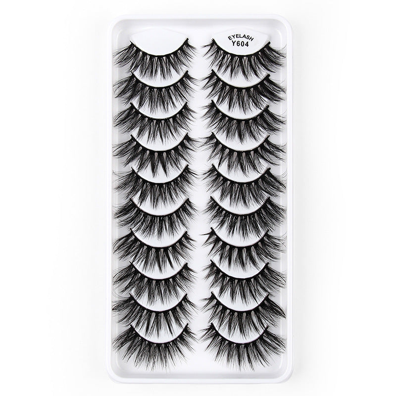 10 pairs of 3D cat eye false eyelashes natural thick fluffy eyelashes hot style