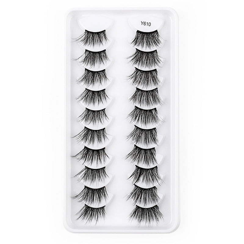 10 pairs 3D half false eyelashes naturally thick imitation sable hair half eyelashes