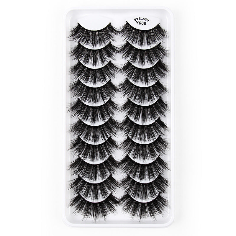 10 pairs of 3D cat eye false eyelashes natural thick fluffy eyelashes hot style