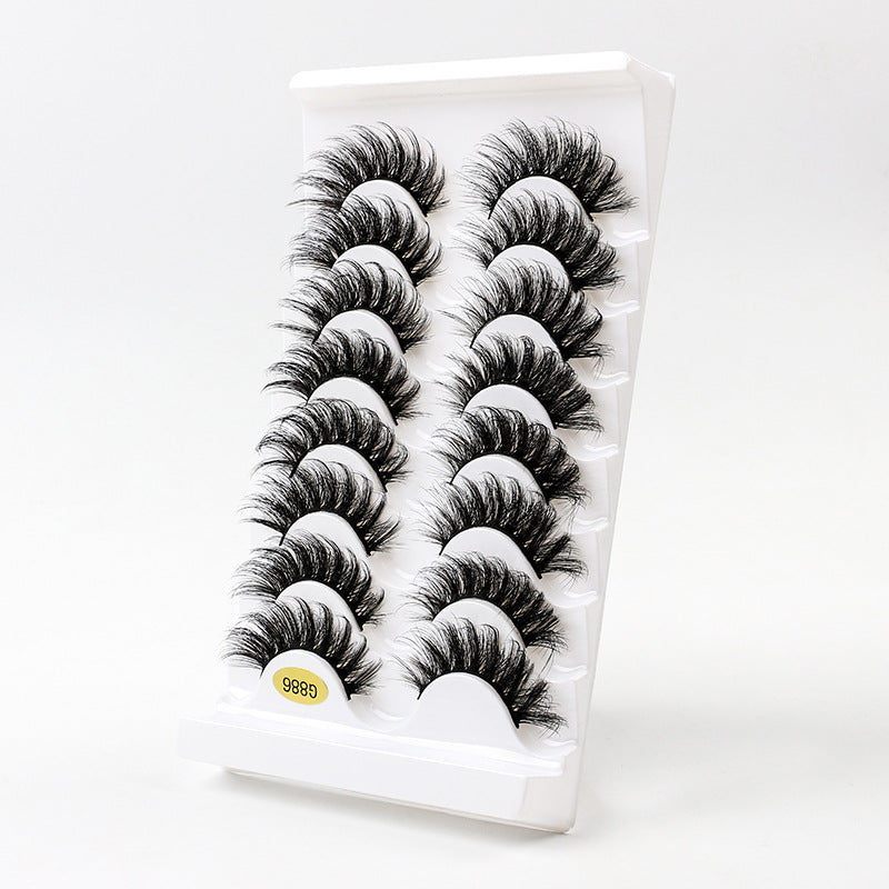 8 pairs of False eyelashes curl big curvature DD volume natural thick eyelashes