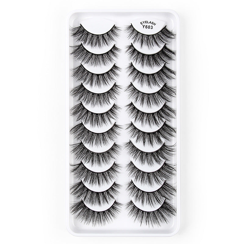 10 pairs of 3D cat eye false eyelashes natural thick fluffy eyelashes hot style