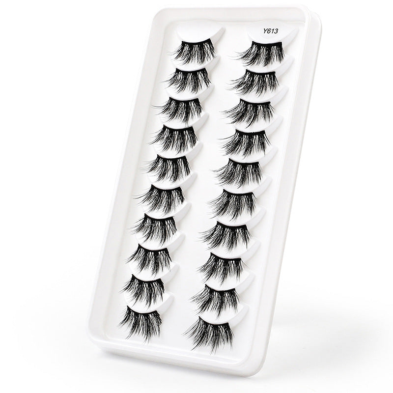 10 pairs 3D half false eyelashes naturally thick imitation sable hair half eyelashes