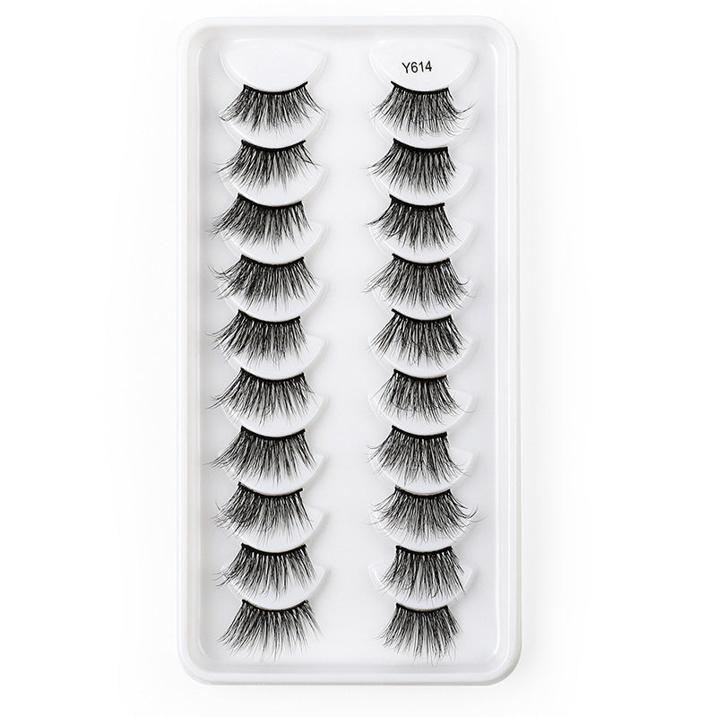 10 pairs 3D half false eyelashes naturally thick imitation sable hair half eyelashes