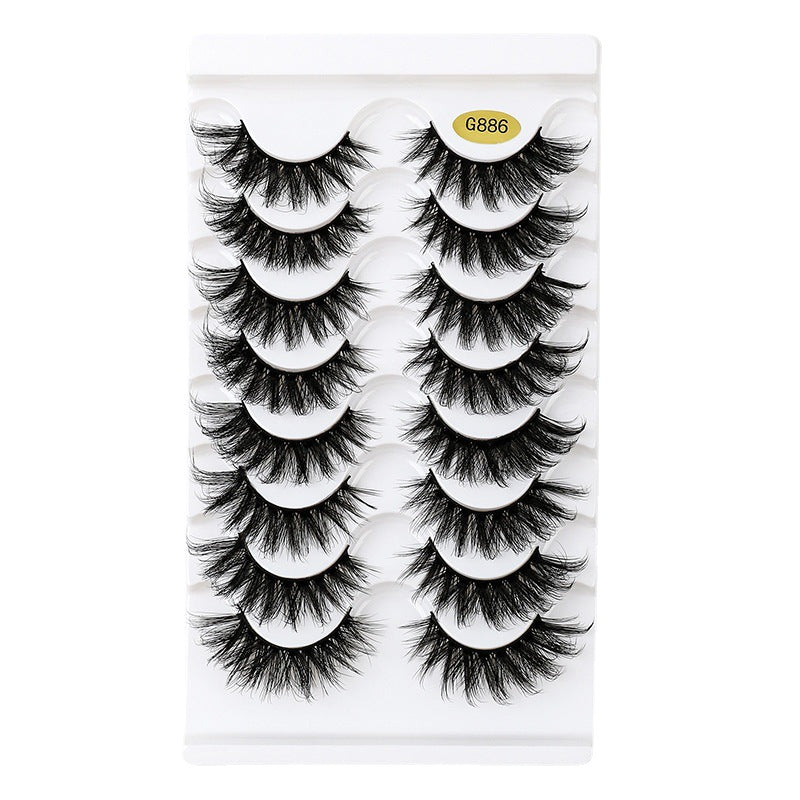 8 pairs of False eyelashes curl big curvature DD volume natural thick eyelashes