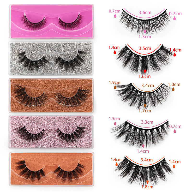 10 pairs 3D false eyelashes thick and exaggerated natural nude makeup eyelashes