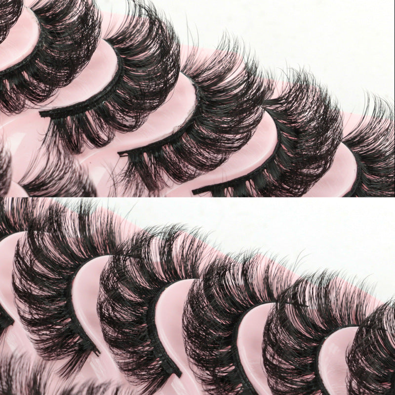 10 pairs of 7D curl natural thick false eyelashes DD large curvature eyelashes