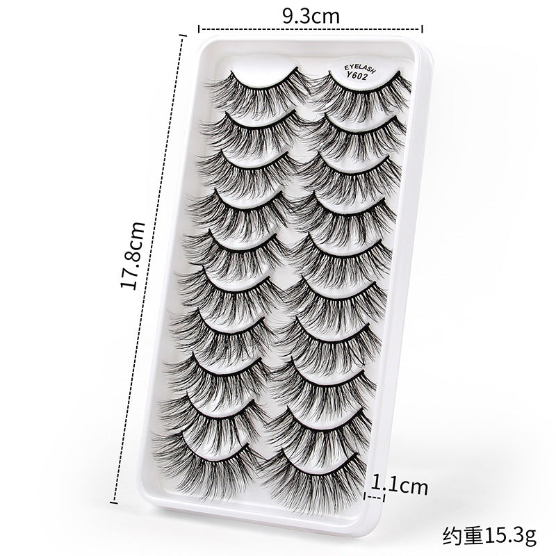 10 pairs of 3D cat eye false eyelashes natural thick fluffy eyelashes hot style