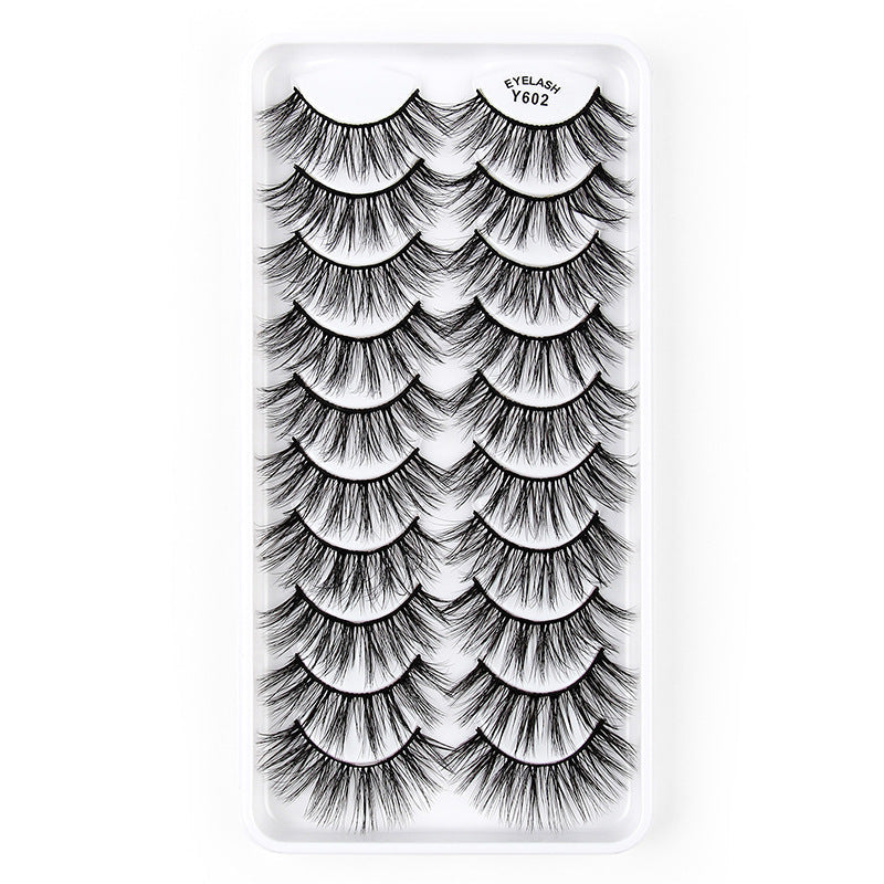 10 pairs of 3D cat eye false eyelashes natural thick fluffy eyelashes hot style