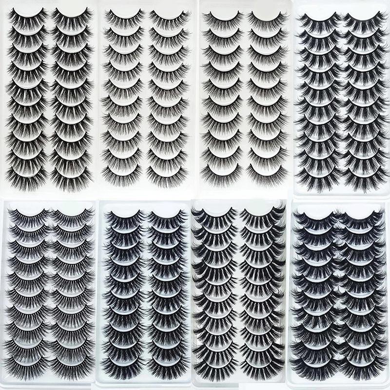 10Pairs 3D Mink Hair Eyelashes Extension