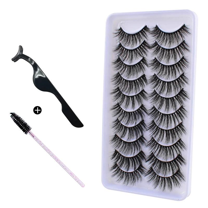 10Pairs 3D Mink Hair Eyelashes Extension