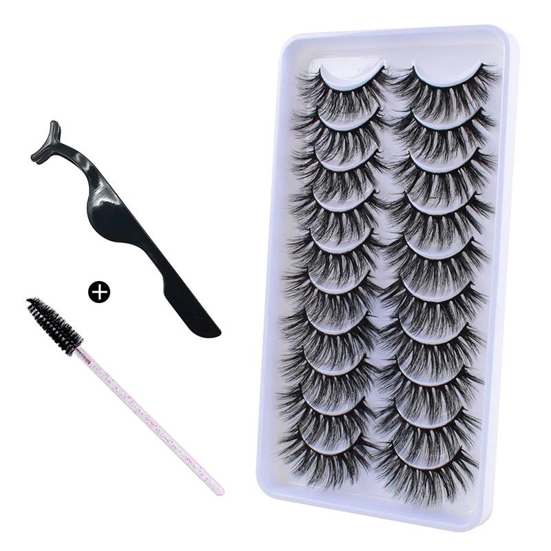 10Pairs 3D Mink Hair Eyelashes Extension