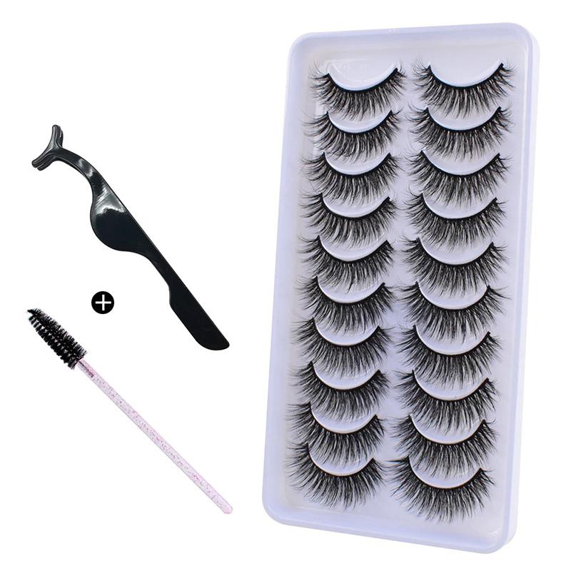 10Pairs 3D Mink Hair Eyelashes Extension