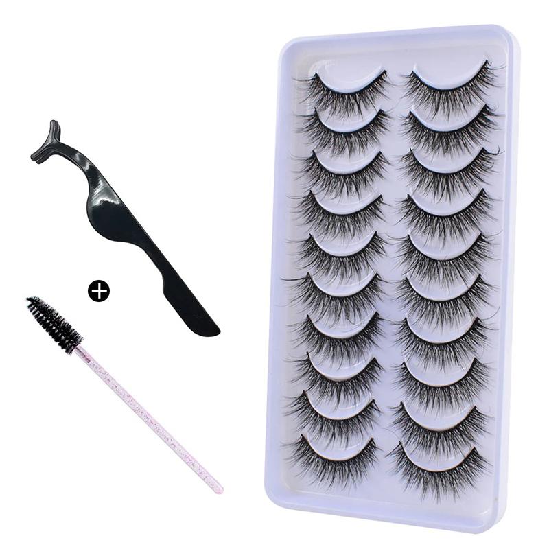 10Pairs 3D Mink Hair Eyelashes Extension