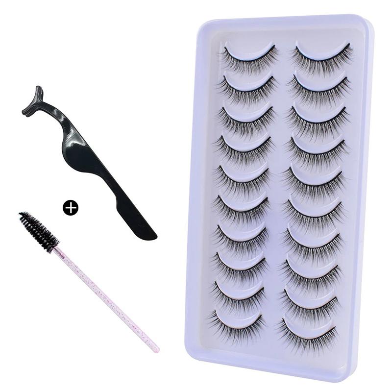 10Pairs 3D Mink Hair Eyelashes Extension